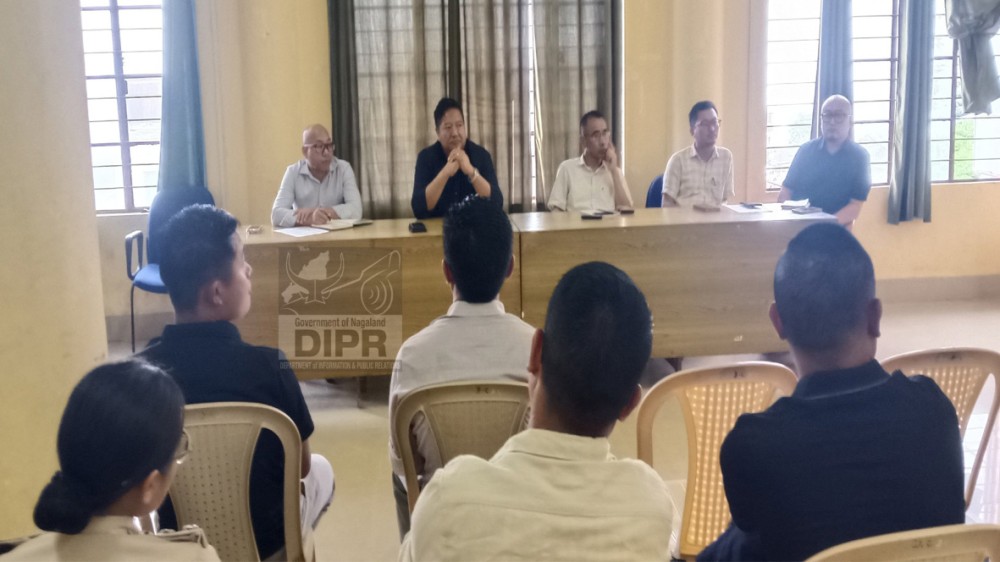 DC and Chairman DDMA Longleng, W Manpai Phom, chairing the coordination meeting on monsoon preparedness held at DC’s Conference Hall, Longleng on June 11. (DIPR Photo)